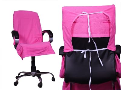 Image of ROMAN HOME Car & Office Chair Towel with 2 Tie Knots| Super Soft 400 GSM (1, Pink)