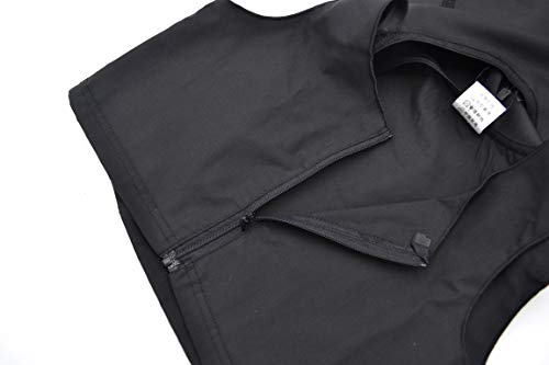 Baronhong Women Lesbian Tomboy Skinny Zip Up Chest Binder Quick-Drying Swimwear Vest Tank Top+Swimming Pants(Black,M) #TOP5