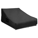 Outdoor Rattan Sunbed Cover, 600D tear resistant, UV resistant, rattan sofa waterproof cover （Black）