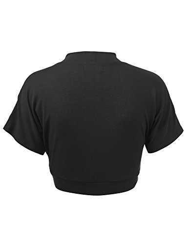 Lock and Love Women's Versatile Open Front Lightweight Short Sleeve Bolero Shrug2