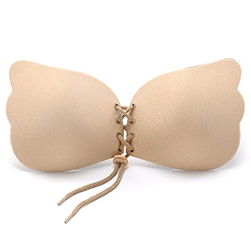 QICEDER Soutien-Gorge Adhésif sans Bretelles Collant Invisible Push Up Soutien-Gorge Silicone Mamelon Couvre pour Robe Dos Nu (C) Cover