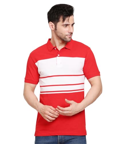 Image of Scott International Men's Rich Cotton Regular Fit Striper Polo T-Shirt |