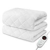 MATBEBY Heated Mattress Pad Full Size ,Electric Mattress Pad Cover with Single Control and 8 Heating Settings, Bed Warmer with 4 Auto Shut Off Settings,UL Certified,Deep Pocket,Machine Washable,White