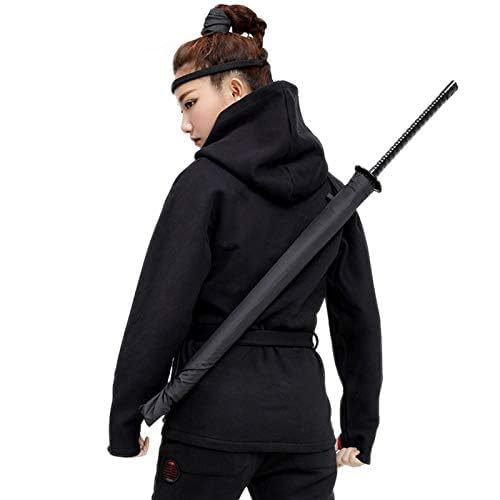 KAPUVASU Auto Open Windproof Samurai Umbrella Black - Image 2