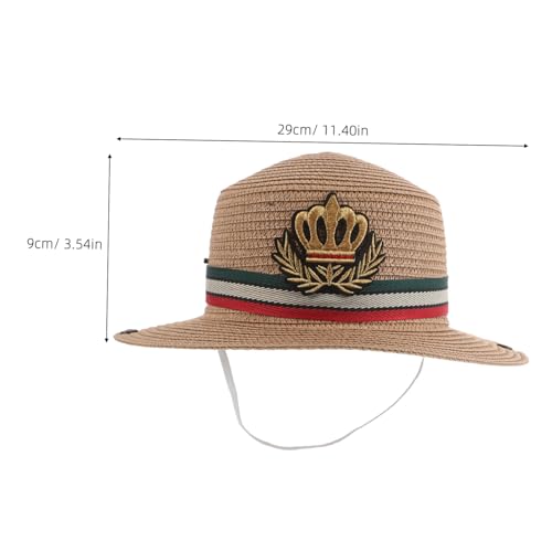 Spring Autumn Wide Brim Sun Protection Straw Hat for Boys for Beach Trips Outdoor Activities Stylish Hat Summer Versatile Unique Designs Khaki2