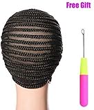 Breathable with Adjustable Straps for Making Wig Durable Stable Black Top Quality Elastic Braided Wig Caps for Women for Making Wigs(Adjustable Wig Caps, Black Braided Wig Cap 2 Piece)