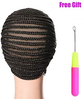 Breathable with Adjustable Straps for Making Wig Durable Stable Black Top Quality Elastic Braided Wig Caps for Women for Making Wigs(Adjustable Wig Caps, Black Braided Wig Cap 2 Piece)