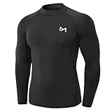 MEETYOO Kompressionsshirt Herren, Funktionsshirt Langarm Fitnessshirt Männer Atmungsaktiv Sportshirt Laufshirt für Laufen Sport Turnhalle