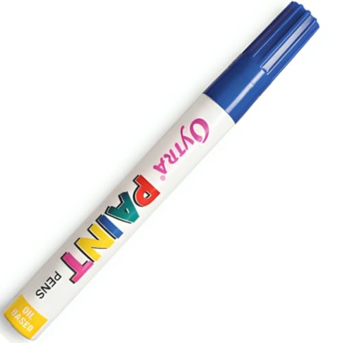 Image of Oytra Paint Marker Pens Permanent Waterproof Oil Based Individual pens Works and All Surfaces, Wood, Fabric, Steel, Glass (Blue)