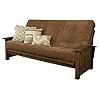 Kodiak furniture washington queen size futon frame and mattress set wood futon frame with mattress included in mocha brown color  urban country home decor