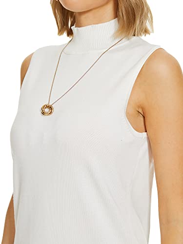 Image of INKOFF Sleeveless Mock Neck Turtleneck Knit Tops Women Dressy Casual Sweater Vest Business Work Tank