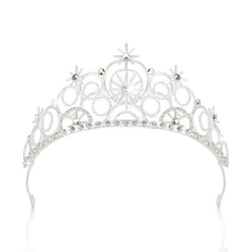 Jaciya Princess Crown Tiaras for Women Wicth Bubble Tiara Prom Hair Accessories for Halloween Party Favors Birthday