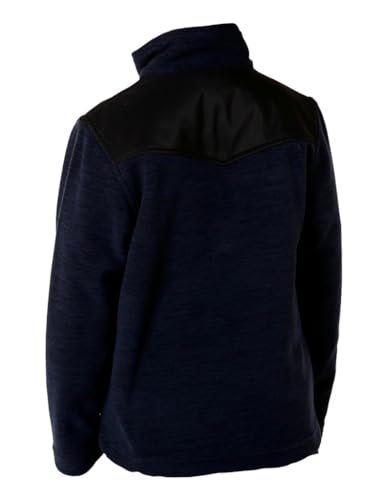 BOYS POLAR FLEECE HEATHER NAVY PULLOVER2