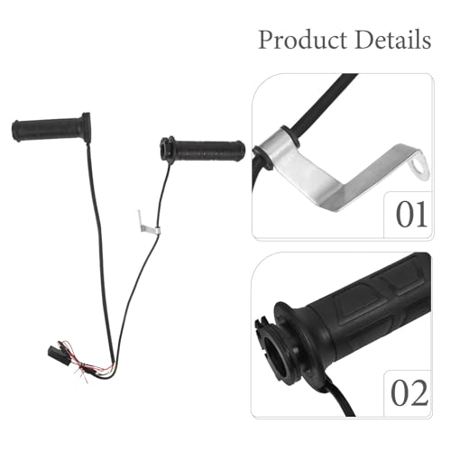 Puños calefactables de 12v para motocicleta con temperatura ajustable en negro 3