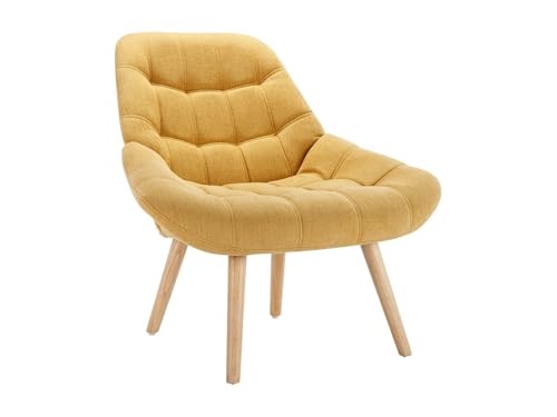 Vente-unique - Fauteuil en Tissu Jaune Moutarde LUOSTO