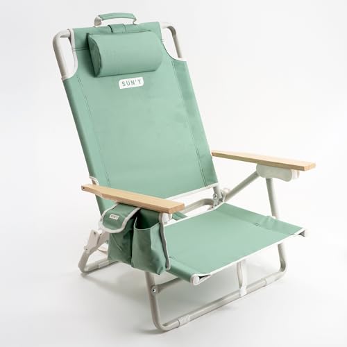 SUN'Y Escapes Portable Backpack Beach Chair for Adults - Sea Green