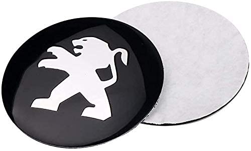 Cache-Moyeux Pour Peugeot 206CC, 207CC, 3008, 307CC, 307SW - 4 Pièces Noir/Argent - Protection Roues