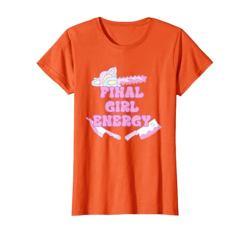 Final Girl Energy Funny Apparel T-Shirt, Women, Orange, 3X-Large