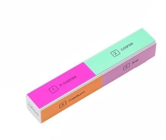 Red Square 1 Piece 8 Way Nail Files and Buffers, Professional Nail Buffing Files Buffing Block for Shaping, Contouring, Smoothing, Polishing, Shining Natural Nails