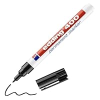 edding 400 permanent marker - black - 1 pen - fine round nib 1 mm - waterproof, quick-drying, smear-proof pens - for cardboard, plastic, wood, metal, glass and fabric