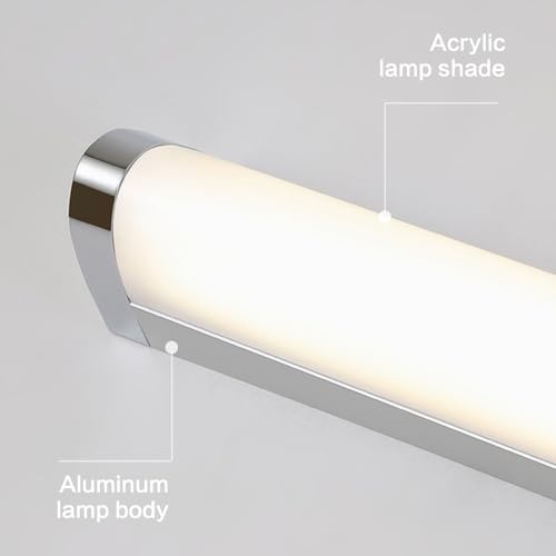 Aplique LED cromado lineal QYYZTQY de pared para espejo de baño 7
