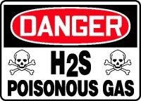 Signalétique danger H2S autocollante et résistante MCHL084VS