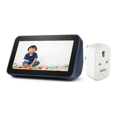 Image of Amazon Echo Show 5 (2nd Gen) - Smart speaker with 5.5 inch screen, crisp sound and Alexa (Blue)