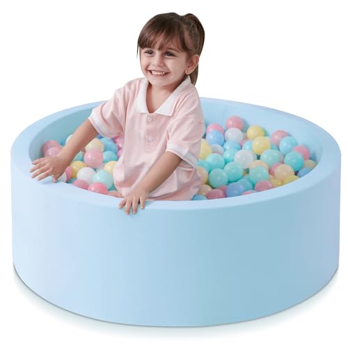 Image of SHJADE Foam Ball Pit, 35.4 inchx 11.8 inch Ball Pits for Toddlers-Blue | Soft Memory Sponge Round Playpen Ball Pool for Kids, Ideal Gift for Babies, Indoor and Outdoor Game, Balls not Included