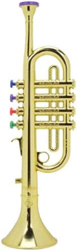 Kids Trumpet Music Toy, Trumpet Musical Wind Instruments Model Realistic Trumpet Horn Toy Performance Prop Early Educational Toy for Birthday Christmas Party Gift