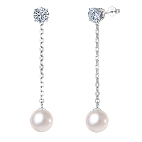 Earrings Designs: 5 Trendy Pearl Earrings for Women to Match Every Outfit 2026 15 HIGHSPARK 925 Silver Solitaire Dangle Pearl Earrings for Women | ...