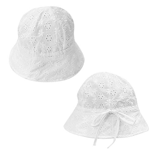 KESYOO chapéu de sol para bebês com proteção solar e chapéu de verão adorável, Branco 1, tamanho �ni