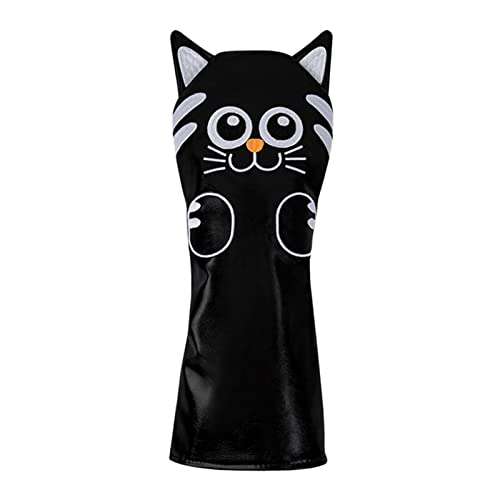 rockible Golf Club Head Covers Accessories Thick Wrapped Training Equipment Cat Pattern Wedges Putter Cue Headcover for Outdoor Activities Golfer, Driver Black