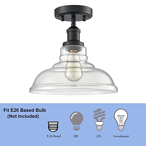 Claxy Ceiling Light Semi Flush Mount Glass Dome Ceiling Light Fixture For Hallway, Entryway, Cafe, Bar, Corridor, Porch #TOP5
