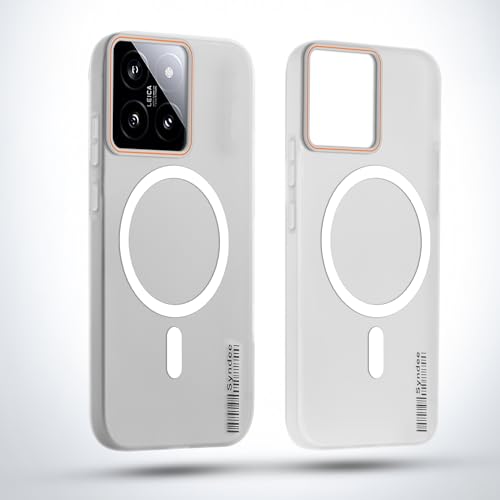 Image of Mr. Case Back Cover for Xiaomi 14 5G Sleek Frosted Translucent Back Only Compatible with Wireless Magnetic Accessories | Anti-Scratch Shockproof Phone Case - White