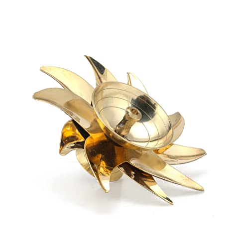 Image of Brass Diya for Puja Diwali Decoration Items for Home Golden Kamal Flower Diyas for Decoration /Festive Diya /Diwali Lights (Pack of 6)