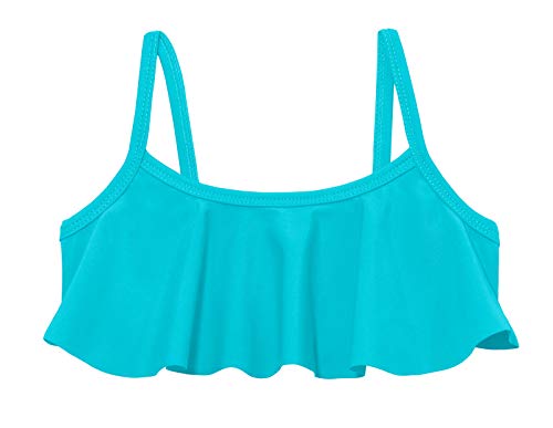 Image of Made in USA Girls Flounce Bikini Top UPF50+ Sun Protection Toddler Bathing Suit Rash Guard for Beach Pool Swimwear