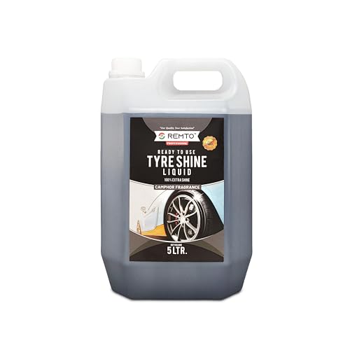Image of Bike & Car Tyre Polish 5 Liter Extreme Black Shine - Long Lasting Gloss & Dirt Repellent | Prevents Fading and Cracks | Non-Greasy, Pleasant Camphor Fragrance (Grey)
