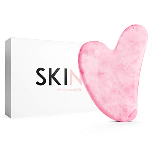 SKIN Gua Sha Rose Quartz Original Massaging Tool Scraping Facial Massager for Wrinkles, Body, Skin, Eye Massage Tool - Luxe Gua Sha Facial Tools