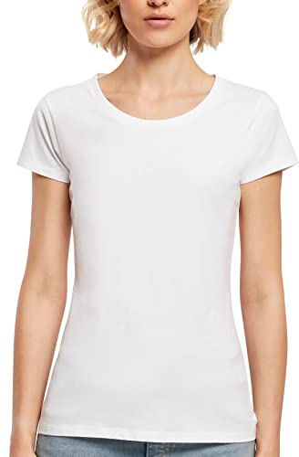 Build Your Brand Bb012-ladies Basic tee Camiseta, Blanco, L Mujeres