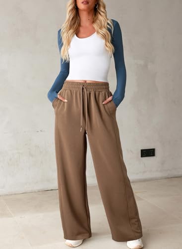 Dokotoo Women's Wide Leg Pants 2025 Flowy Casual Pants Straight Leg Elastic Waisted Stretch Palazzo Pants - Image 4