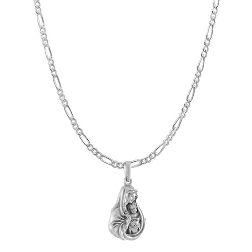 Cadena de matrimonio con Virgen María de plata pura, el regalo perfecto de salud y prosperidad