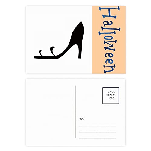 Cartes postales d'Halloween talons hauts noirs au design gothique élégant x20