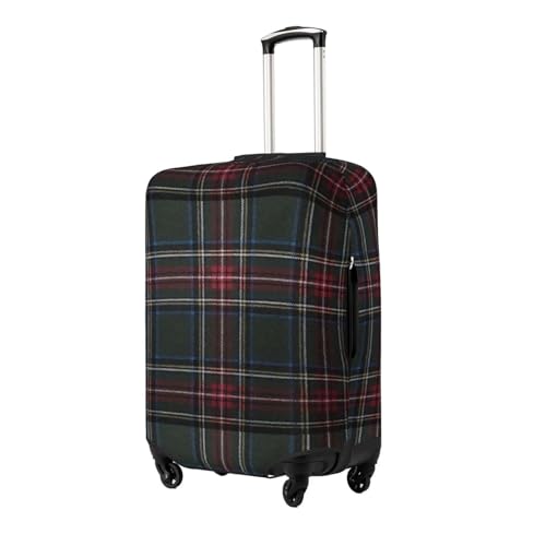 Tartan-Red-Green-Purple-Gold-And-White-Color Luggage Cover, Protective Washable Suitcase Cover - Travel Fashion Elastic Suitcase Protector X-Large2