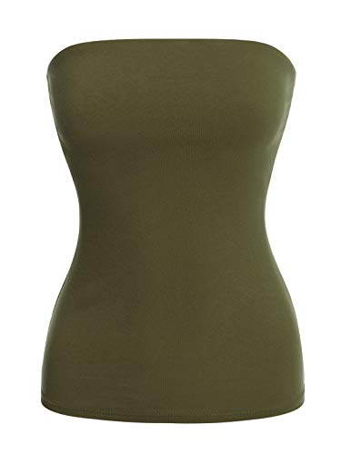 Image of MixMatchy Women's Stretchy Strapless Tube Top Y2K Bandeau Top