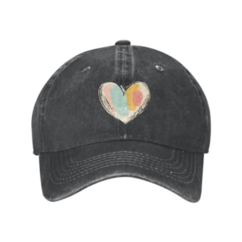 Casquette de baseball en cœur rose pour le couple adepte de mode en plein air