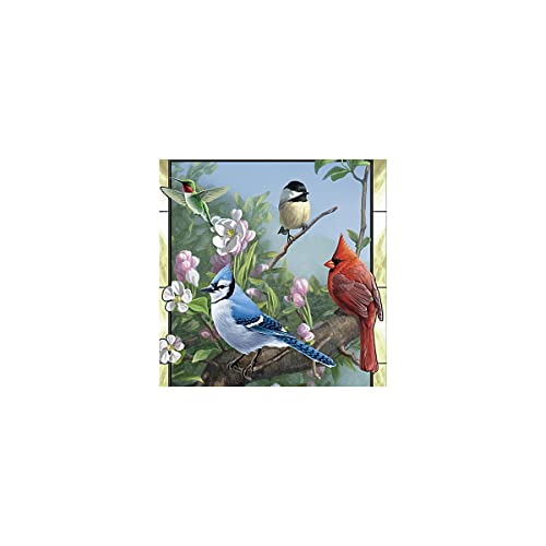 The Bradford Exchange James Hautman Window to Nature Songbird-Themed Self-Illuminating Stained Glass Wall Decor