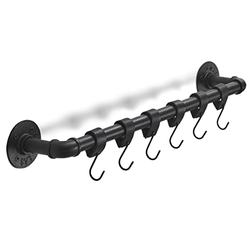 Brute Strength Garderobenständer - 6 Lederbügel & S-Haken - 58 cm -...