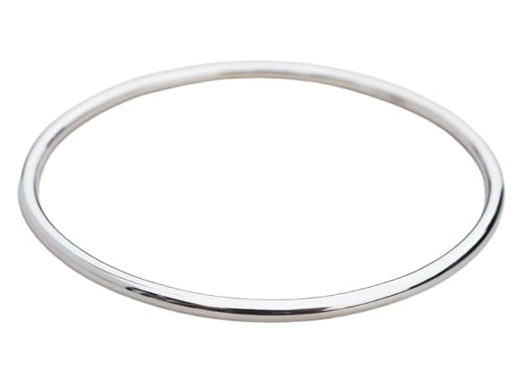 Image of MkDynahmics Stainless Steel Bangle Bracelet, Traditional Churi Kada Style, Silver