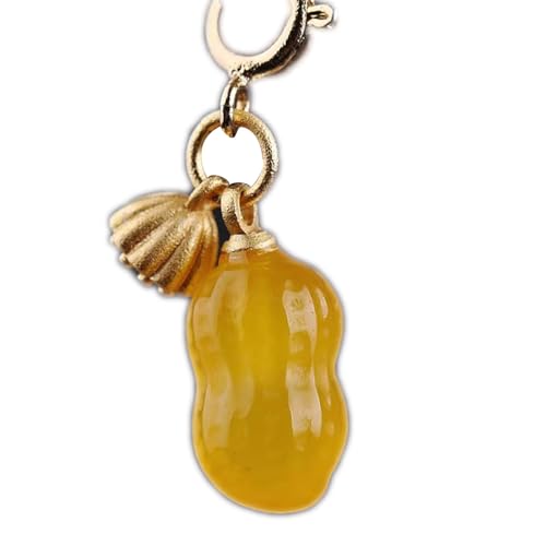 Collier en Jade Jaune Feng Shui en argent S925 plaqué or pour femme