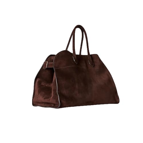 Soft Suede Satchels Bags for Women 2025, Fashion Vintage Top-Handle Tote Bags,Large Capacity Casual Hobo Bag(Brown Suede,Large)